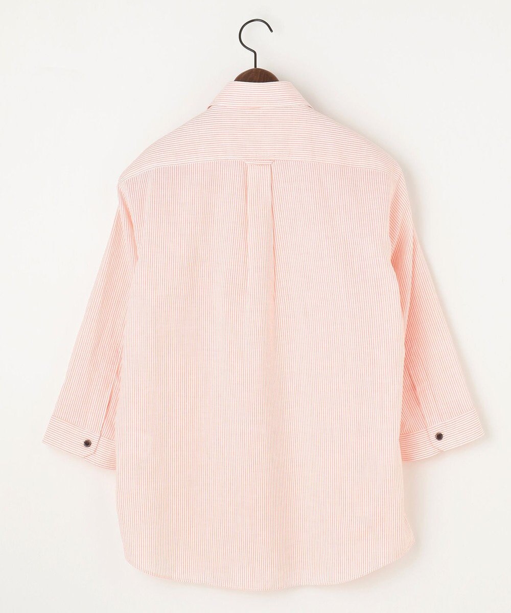 JOSEPH ABBOUD 【サスティナブル・７分袖】コットンリヨセルリネンコードストライプ シャツ 