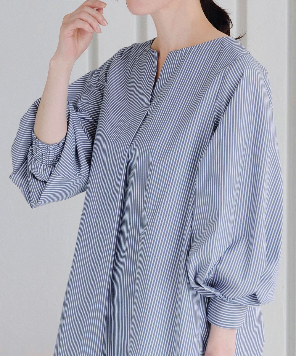 Tiaclasse 【洗える】パフスリーブチュニックブラウス 