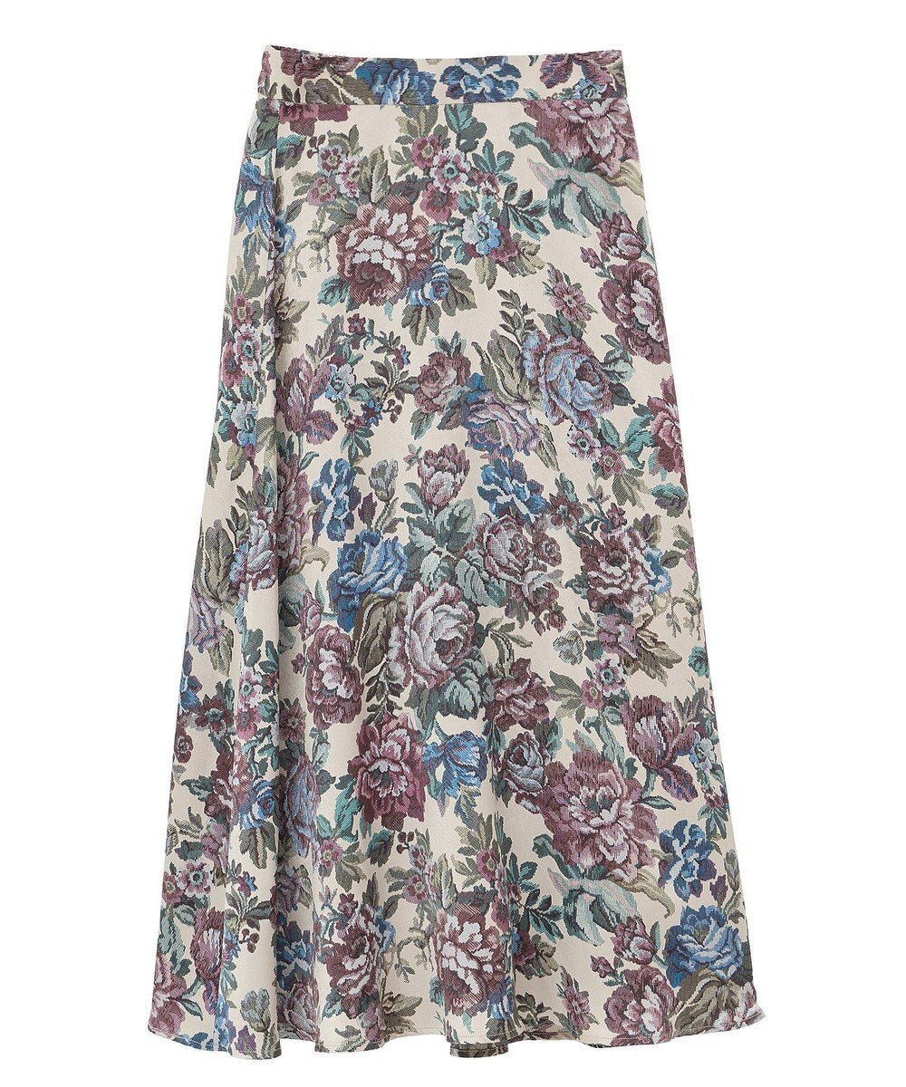 YECCA VECCA ゴブラン柄フレアスカート 