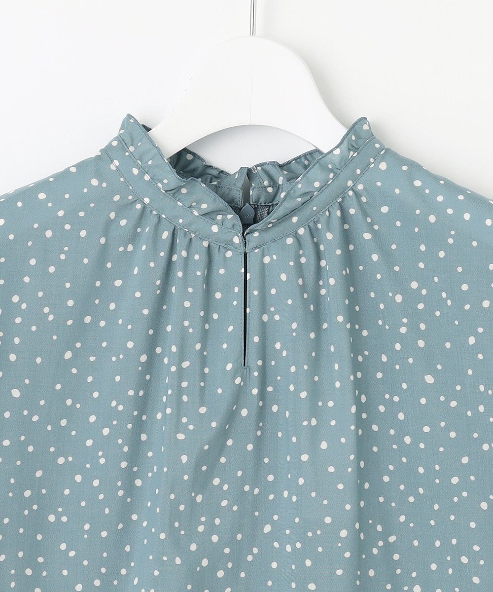 J.PRESS LADIES 【洗える・イージーケア】スパンローンランダムドット ブラウス 