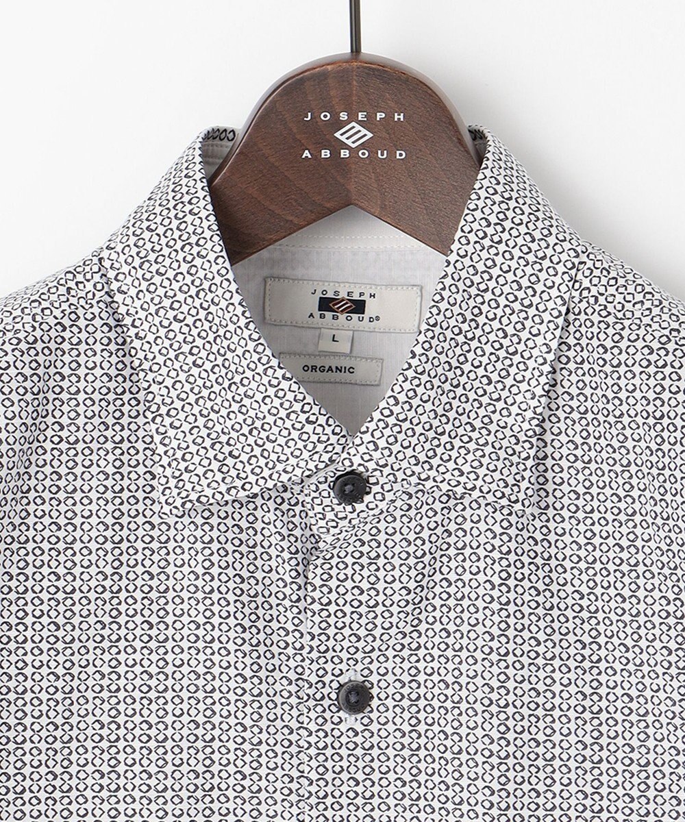 JOSEPH ABBOUD 【オーガニックコットン】リヨセルリネンプリント シャツ 