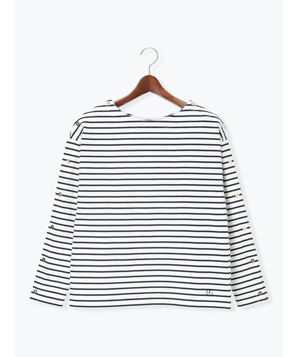 Te chichi ショルダー釦ボーダーカットソー 