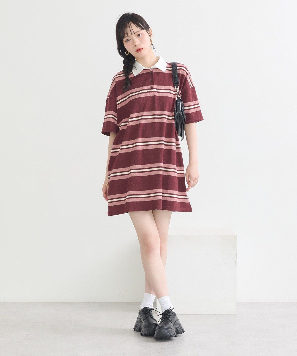 earth music&ecology レトロボーダーラガーミニワンピース 