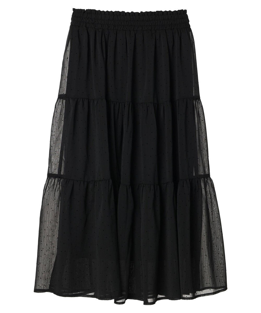 earth music&ecology フロッキードットシアーティアードスカート 