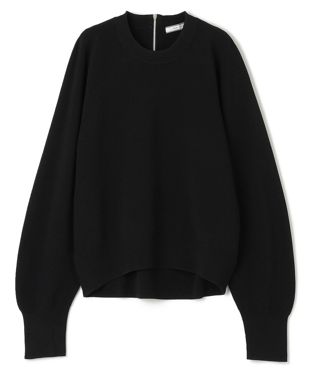 BEIGE， 【洗える】LAURA / ドライタッチバックジップニット 