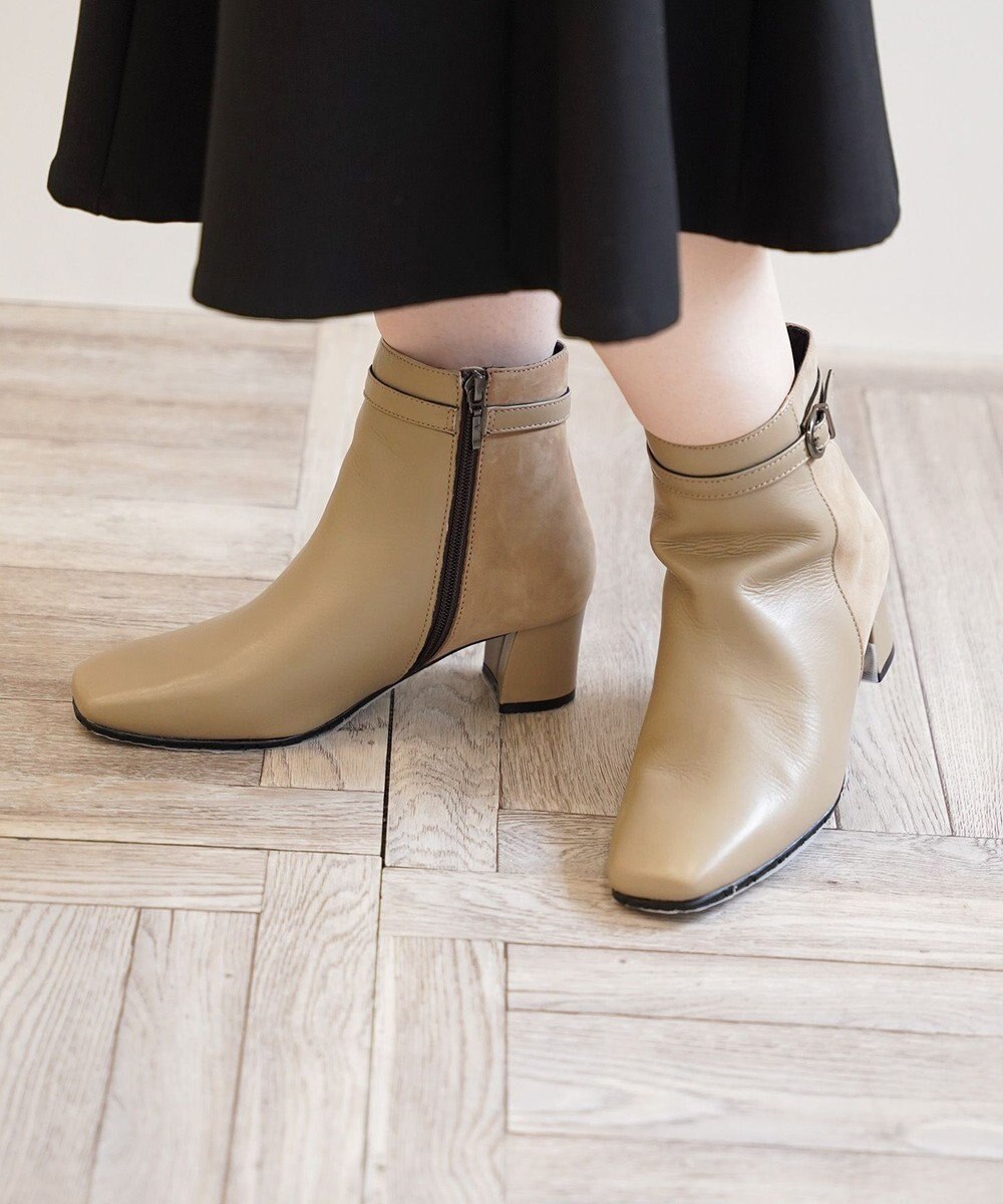 Pointer 本革スエードコンビショートブーツ 