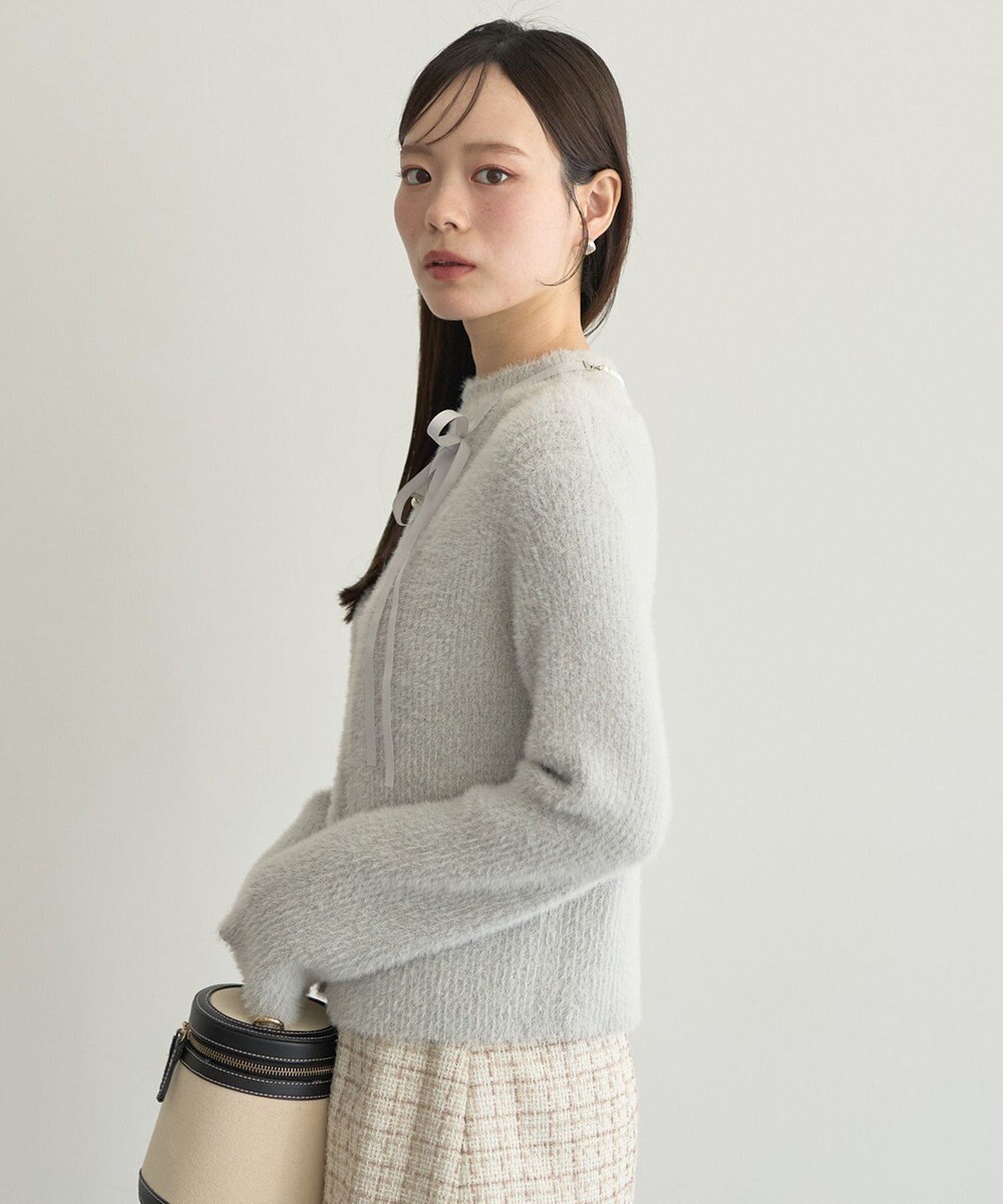 earth music&ecology SET2点チャーム付きシャギーニット＋インナー 