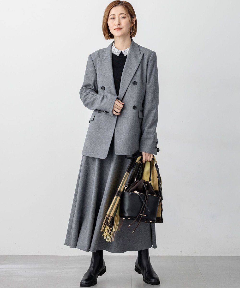 23区 【CLASSY.掲載/洗える】エンブロイダリー ジオメトリックレースコンビ ニット 