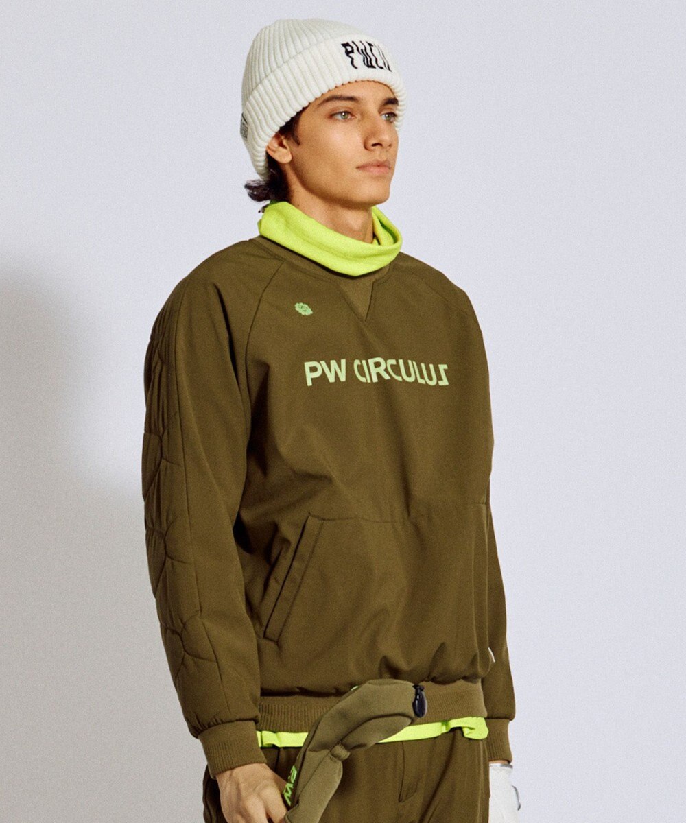 PW CIRCULUS 【3層レイヤー構造ボンディング×中綿キルティング】【MEN】中綿プルオーバー ゴルフ 