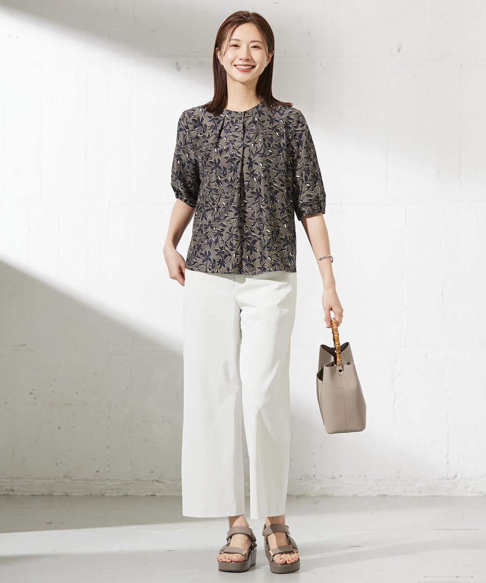 J.PRESS LADIES 【洗える】ボタニカルプリント ブラウス 