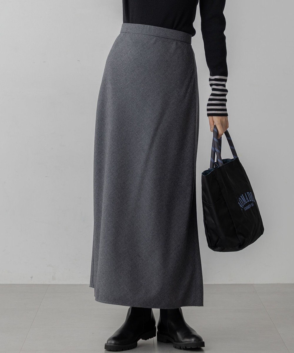 23区 【洗える】ハイカウントフラノ フレア スカート 