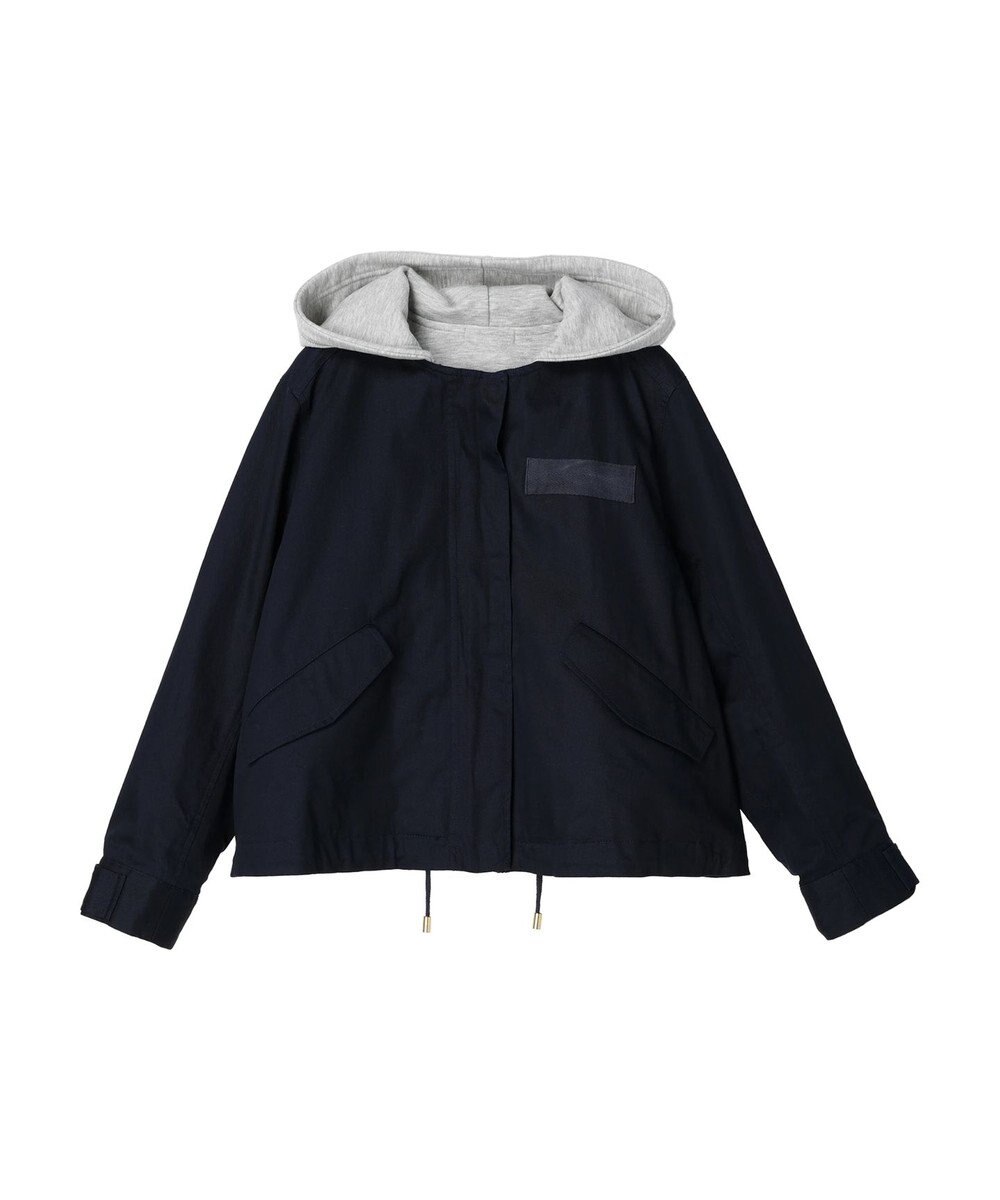 earth music&ecology パーカー付きミリタリーブルゾン 