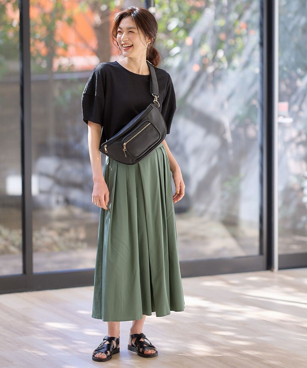 ANY シャーリングランタンスリーブトップス 