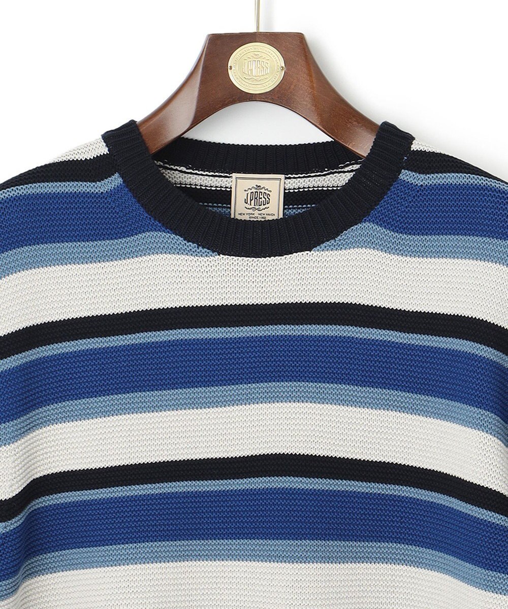 J.PRESS MEN ドライメッシュ ボーダーセーター 