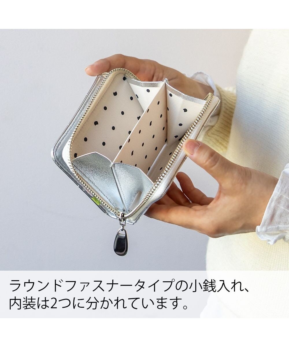 tsumori chisato CARRY ネコキルティング ラウンドファスナー2つ折り財布 