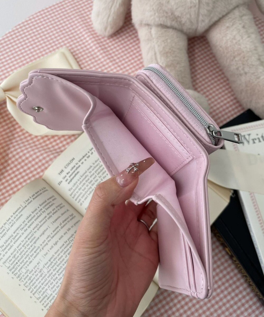 WEGO フリルデザインハートメタルウォレット 