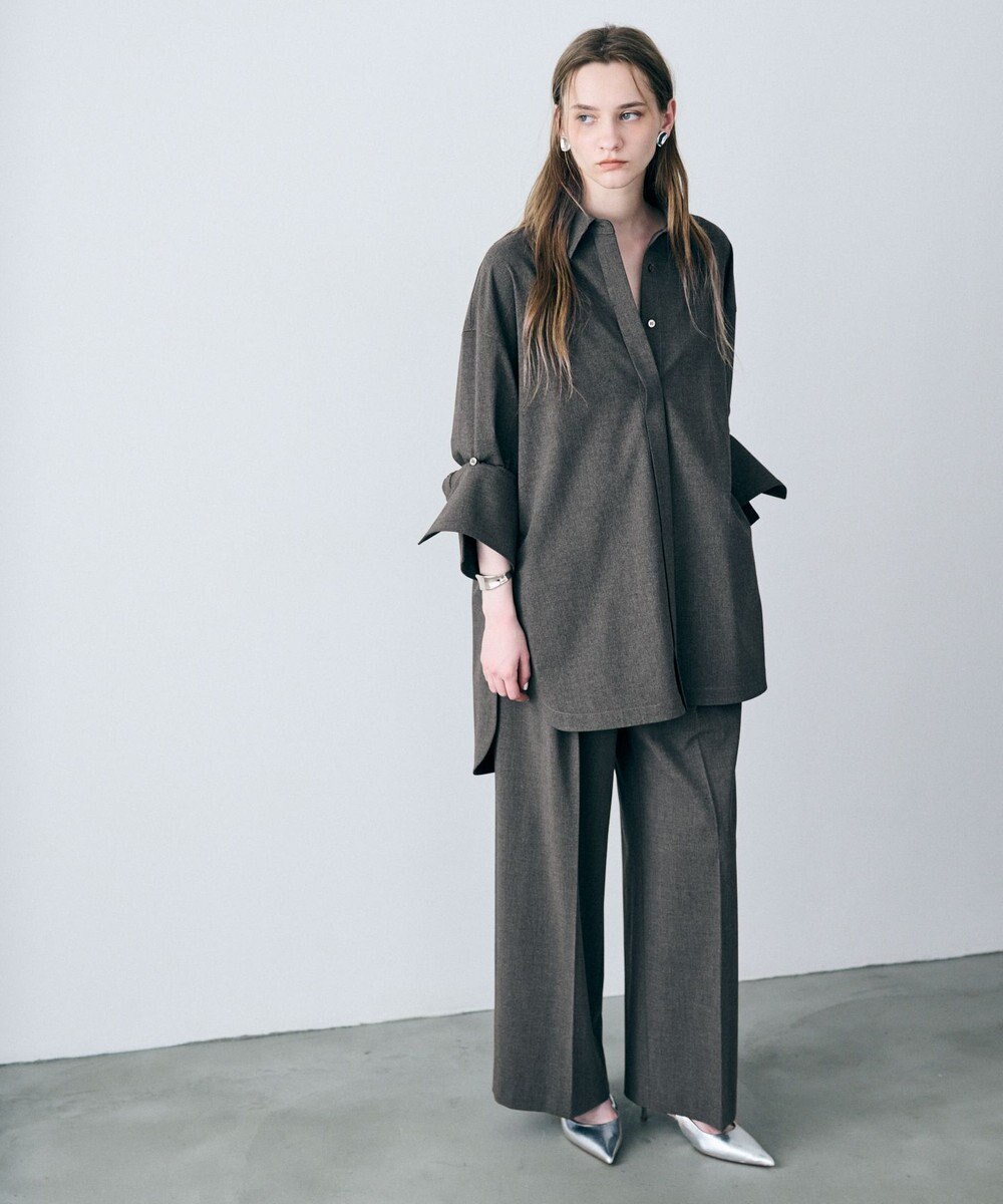 uncrave TRツイル ワイドトラウザー 