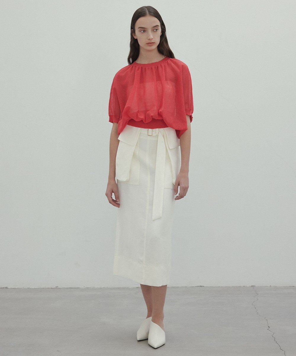 BEIGE， 【洗える】BERNARD / リネンアウトポケットハイウエストスカート 