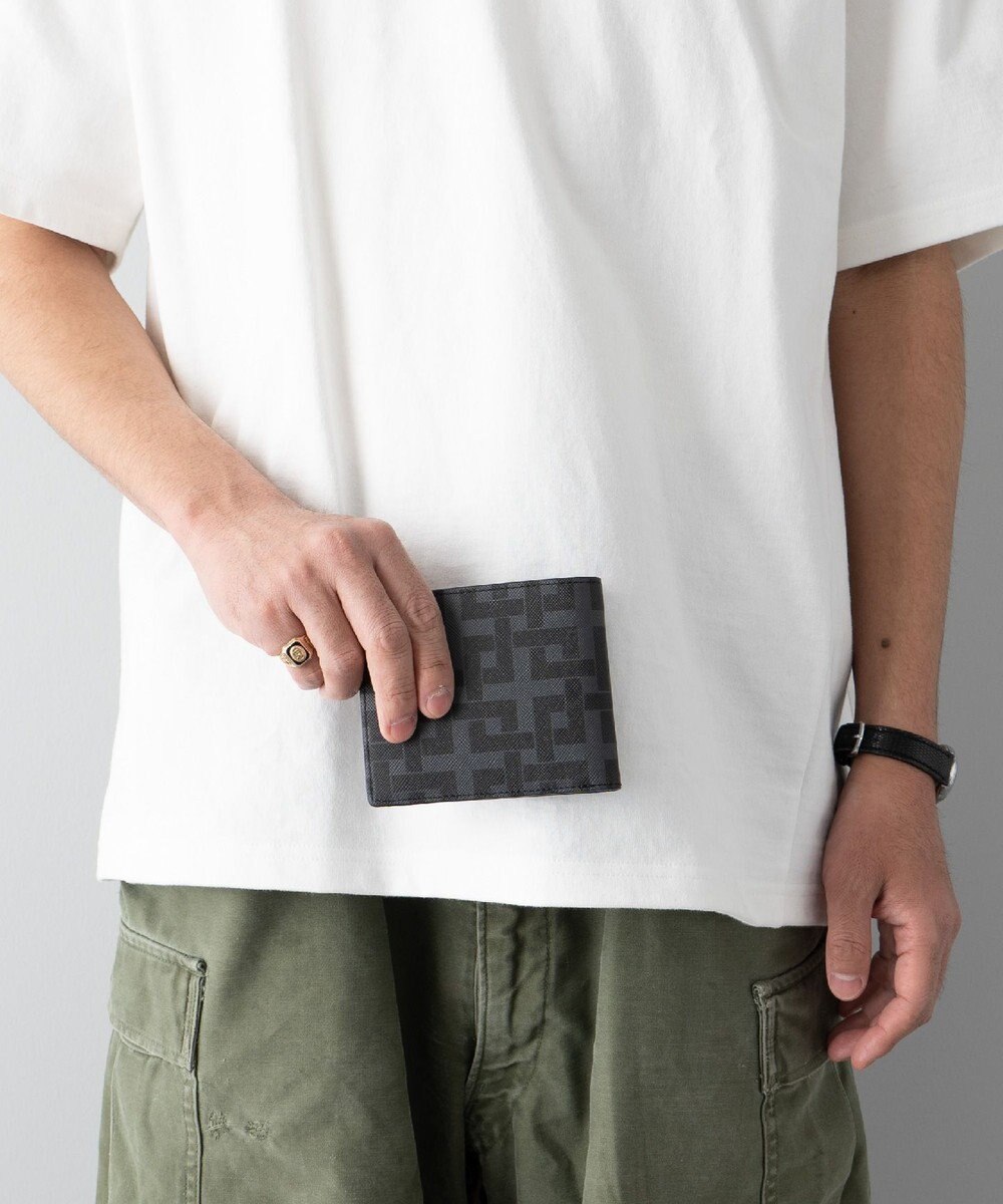 MIYABIYA La quoh with kirakaracho 角つなぎ プリントレザー 二つ折り財布 