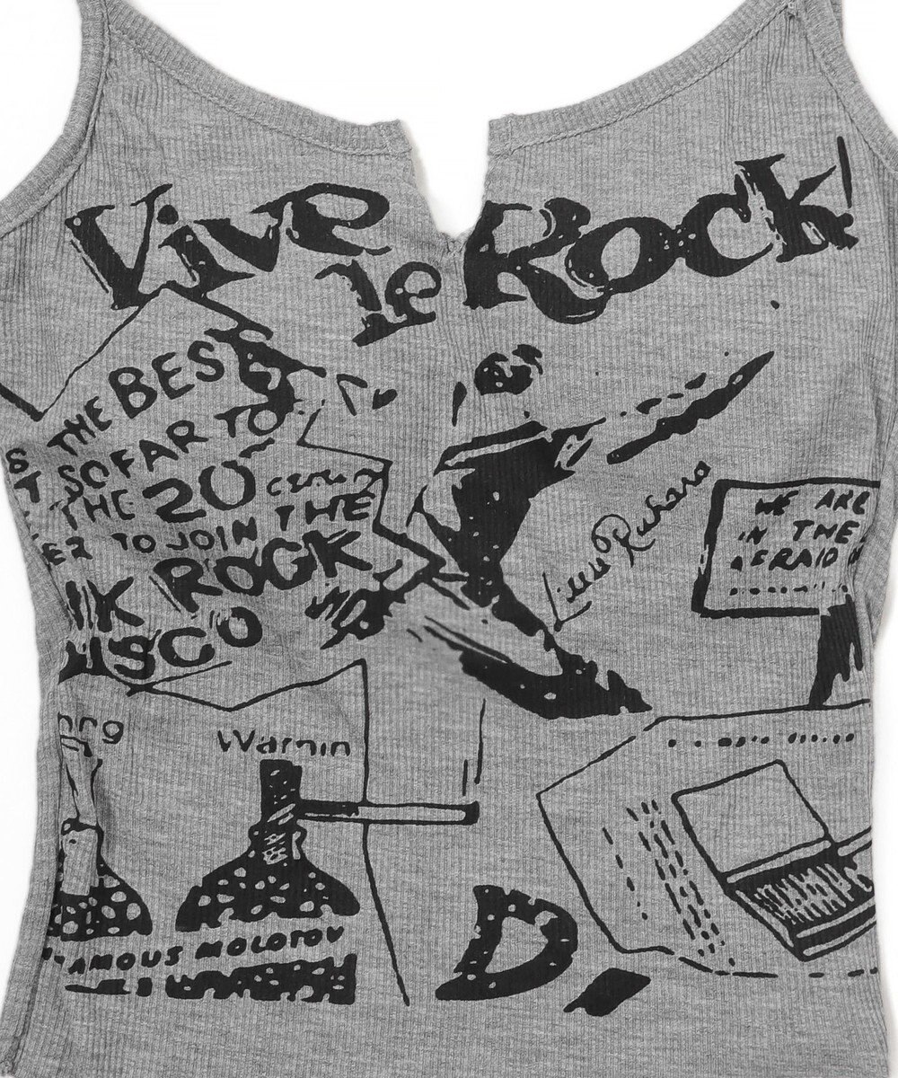 WEGO 【カップ付きインナー】グラフィックリブキャミソール 