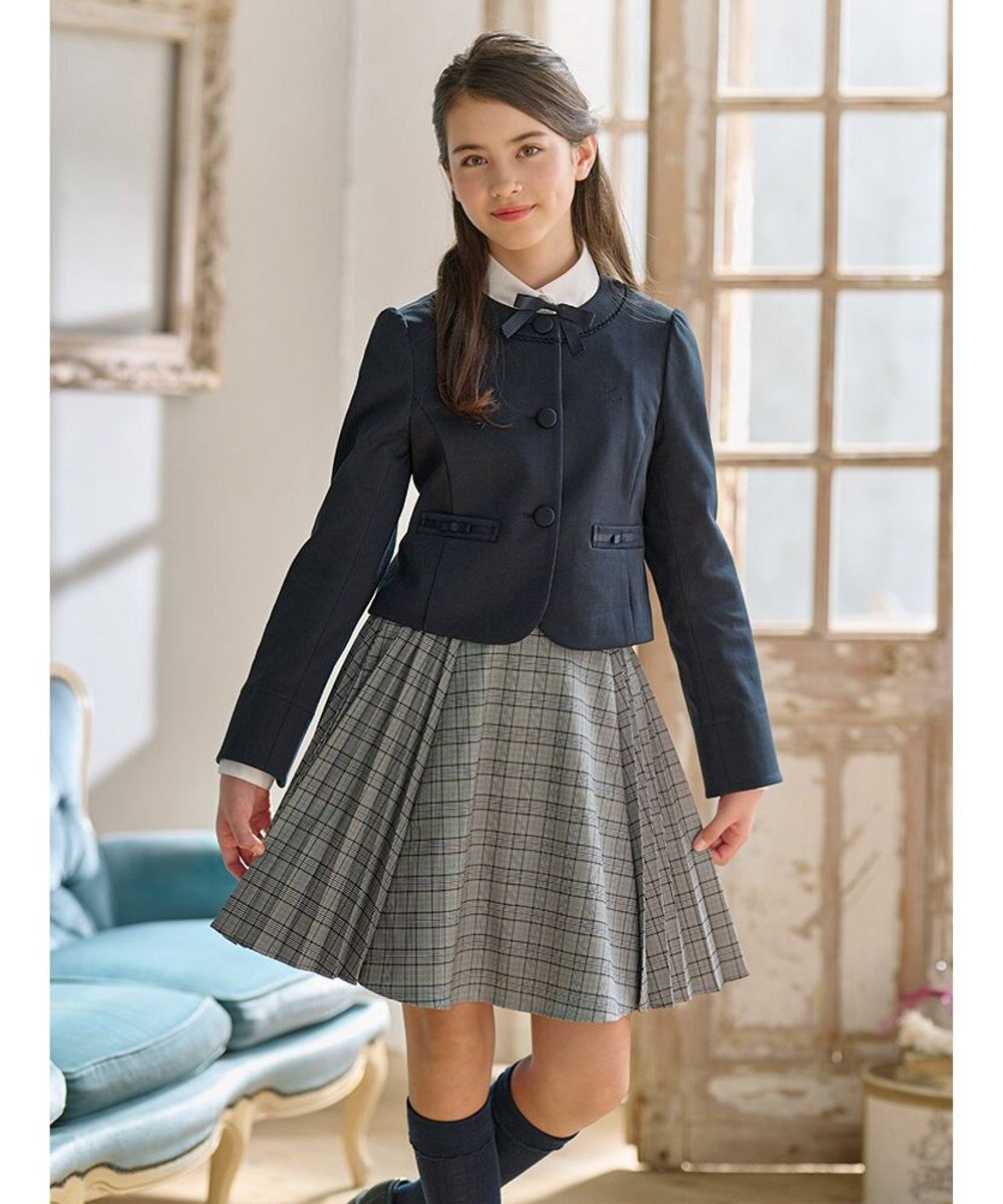 組曲 KIDS 【150-170㎝】サイドプリーツチェック スカート 