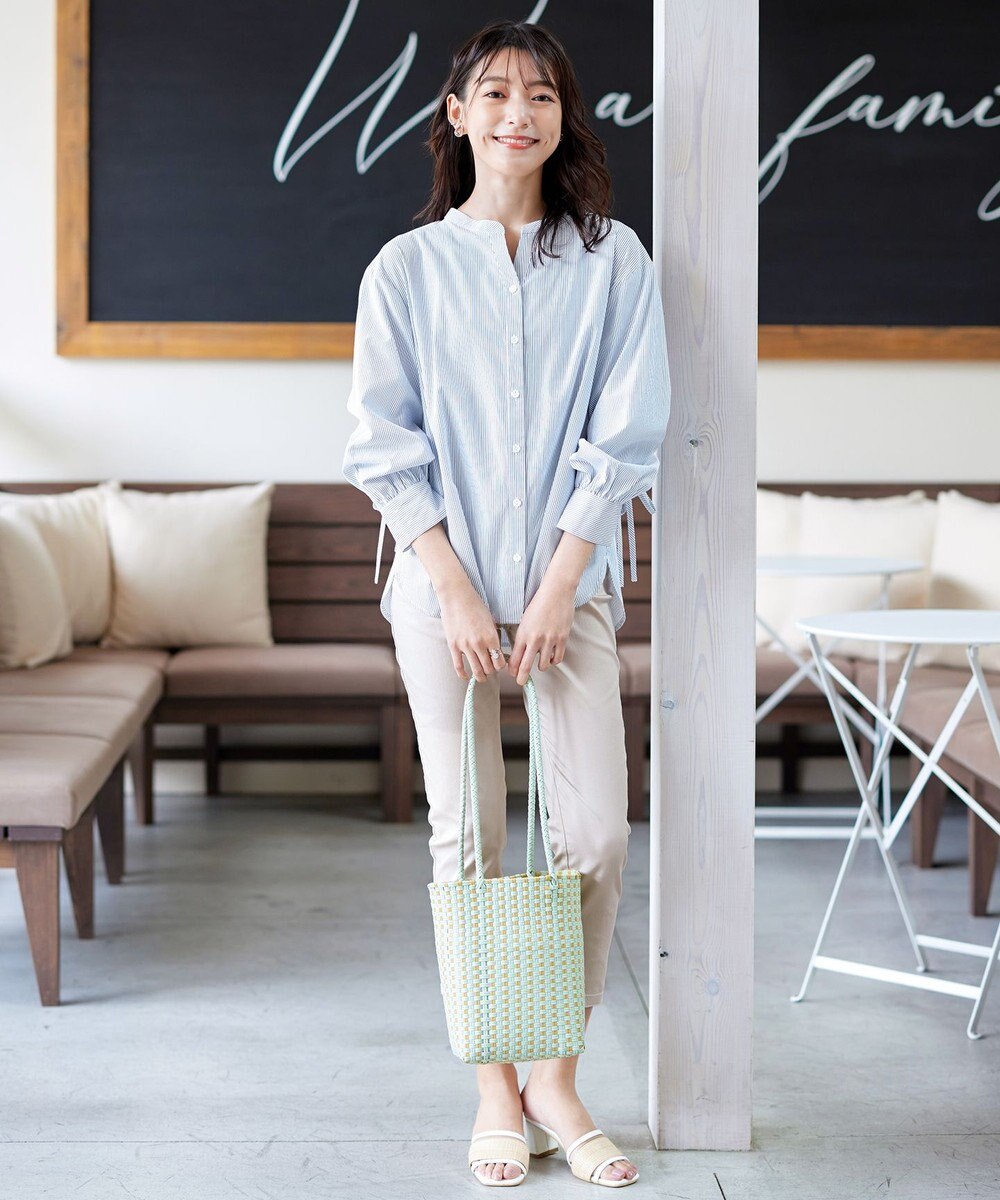 Tiaclasse 【洗える】ドロストギャザー袖シャツチュニック 