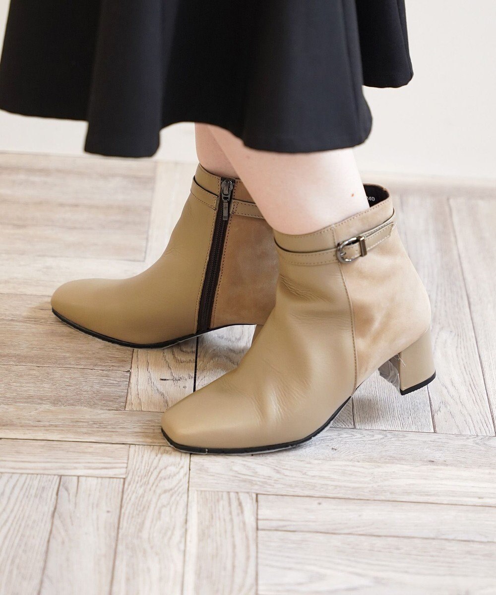 Pointer 本革スエードコンビショートブーツ 