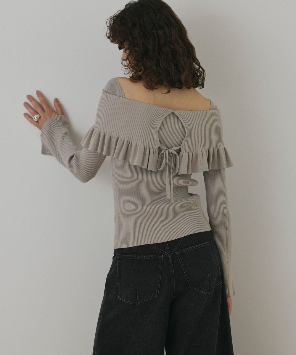 GRACE CONTINENTAL オフショルフリルニットトップ 