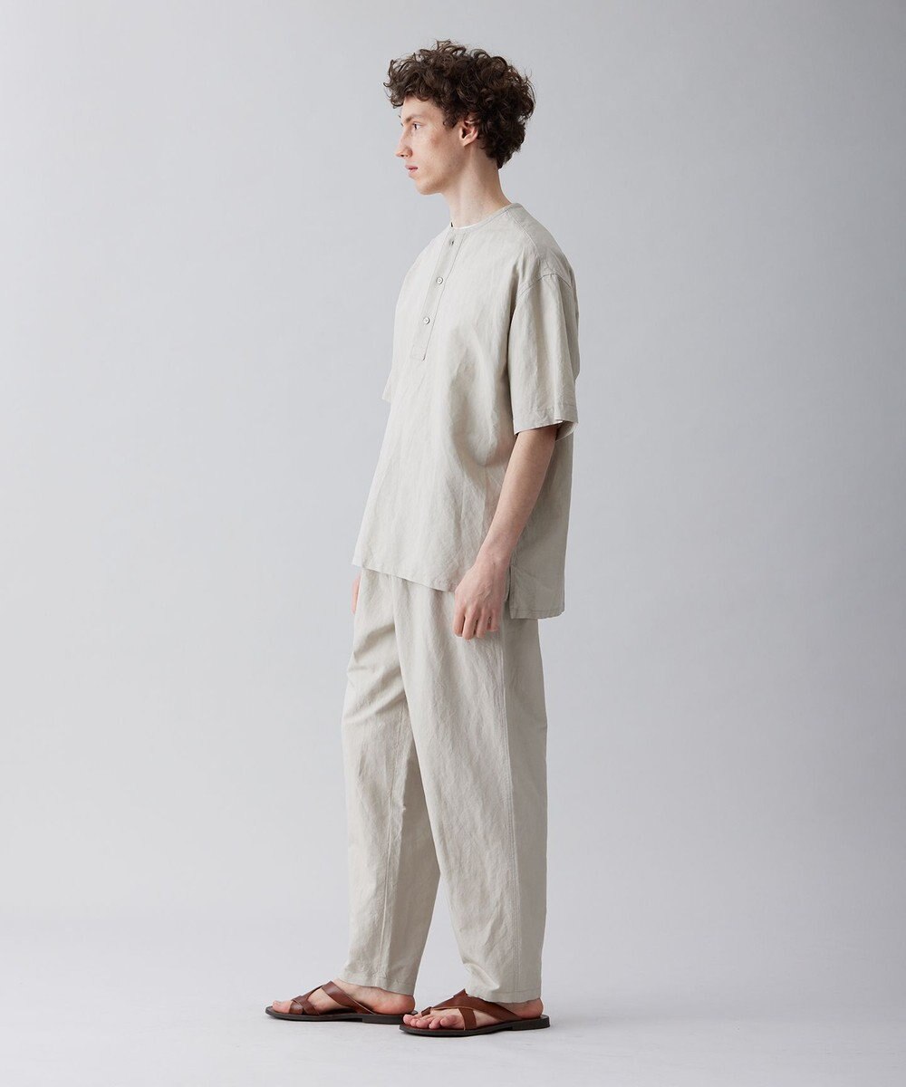 UNFILO MENS ライトリネン ヘンリーネックシャツ [23年春夏商品] 