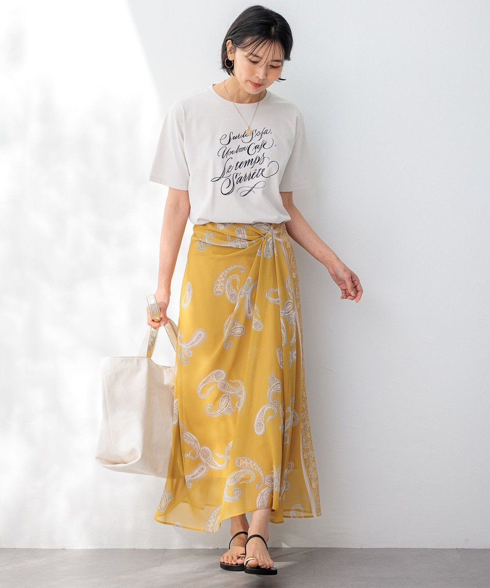 23区 【井波麻里衣さんコラボ】カリグラフィー プリント Tシャツ 