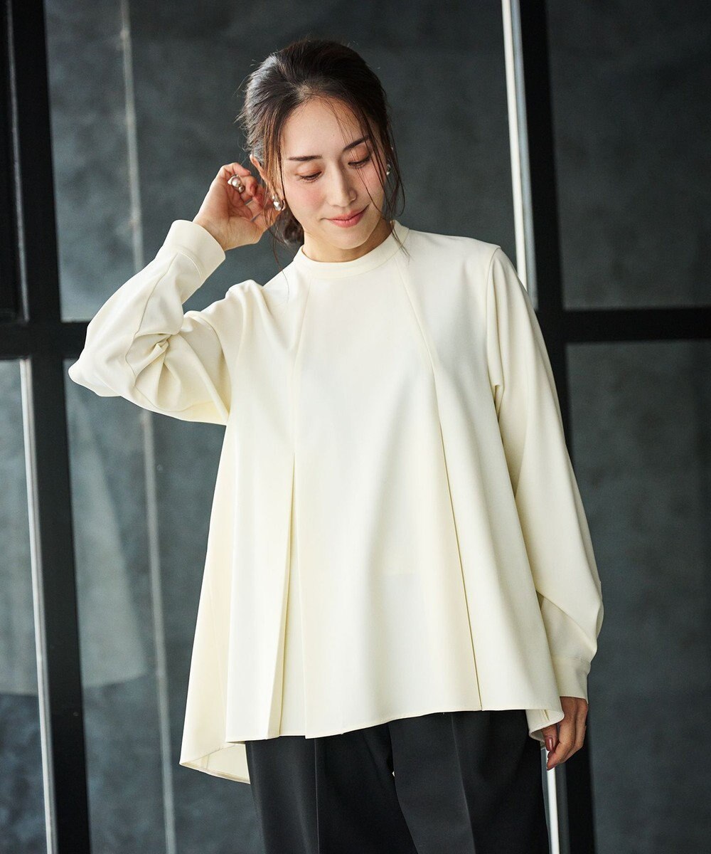 #Newans 〈亀恭子さんコラボ〉パネルタックAラインブラウス 