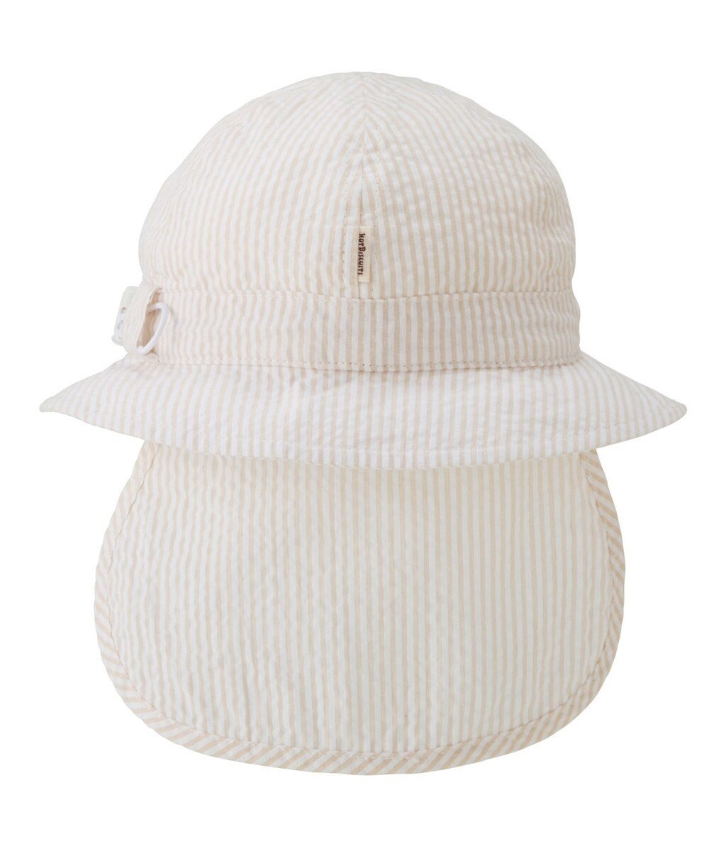 MIKI HOUSE HOT BISCUITS 【44-54cm】サッカー素材 ストライプ柄クロッシェ(帽子) 