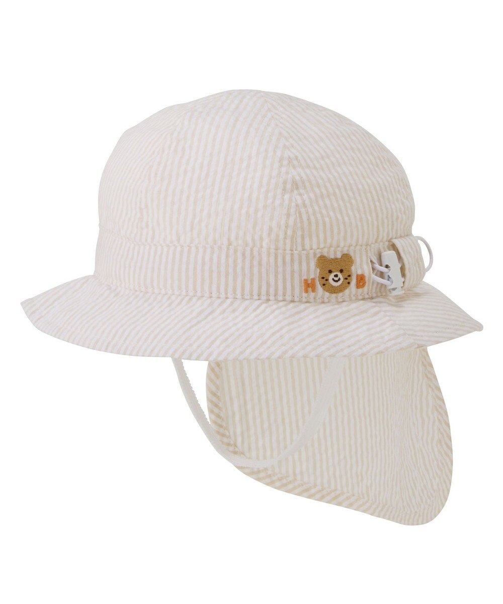 MIKI HOUSE HOT BISCUITS 【44-54cm】サッカー素材 ストライプ柄クロッシェ(帽子) 