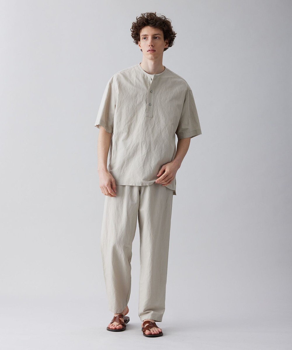 UNFILO MENS ライトリネン ヘンリーネックシャツ [23年春夏商品] 