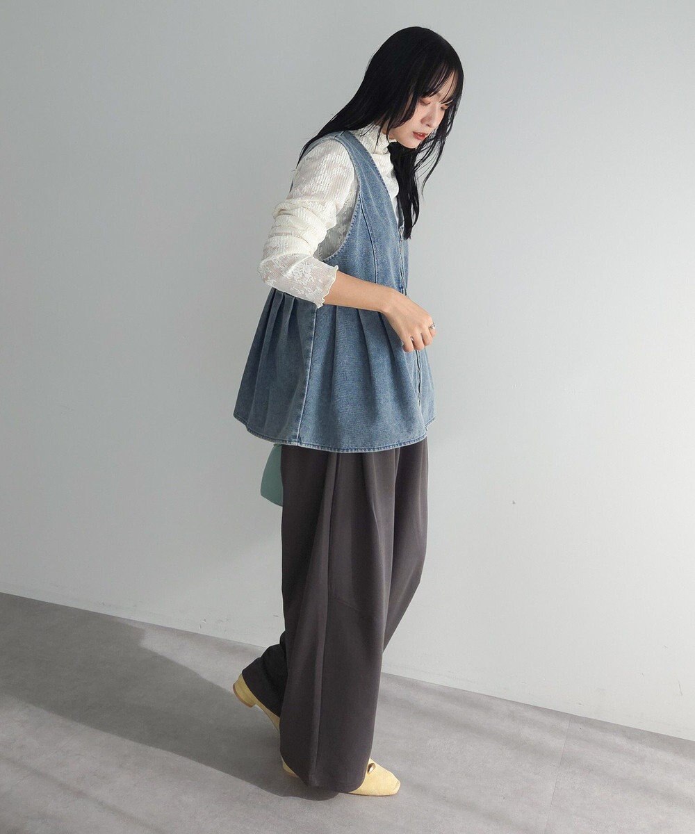 Green Parks デニムペプラムジレ 