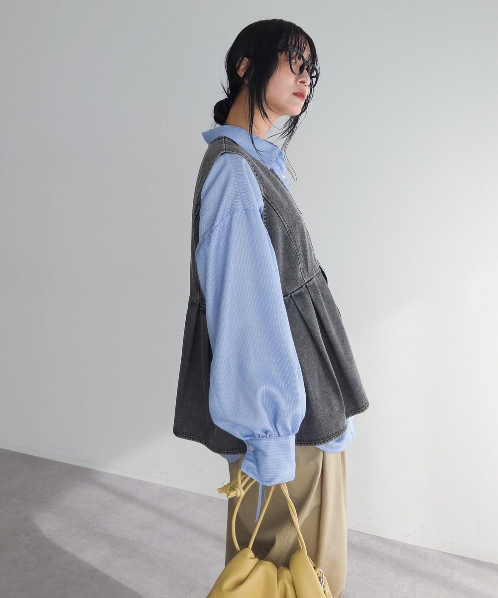 Green Parks デニムペプラムジレ 