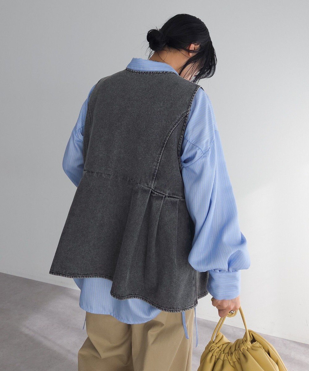 Green Parks デニムペプラムジレ 