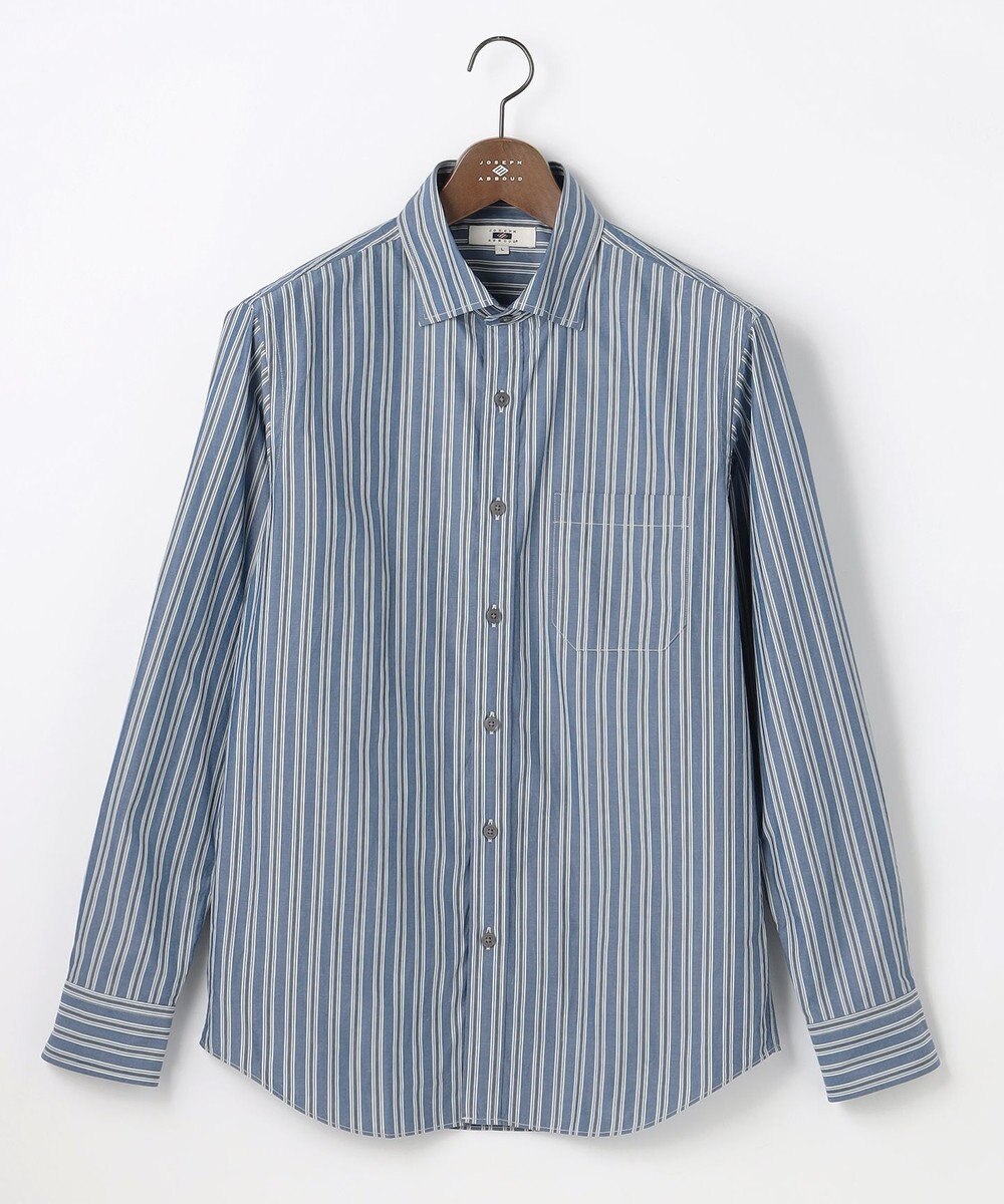 JOSEPH ABBOUD 【シルク混・上質】シルクコットンストライプ シャツ 