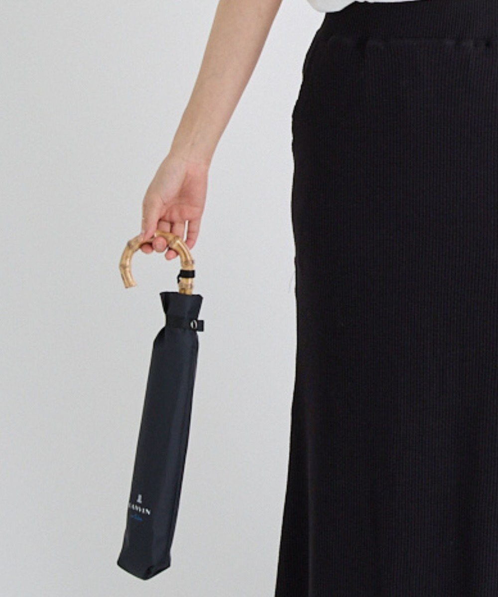 MOONBAT 【WEB限定】LANVIN en Bleu 晴雨兼用 折りたたみ傘 長傘(2WAY) プレーン×ロゴ刺繍 一級遮光 遮熱 UV 