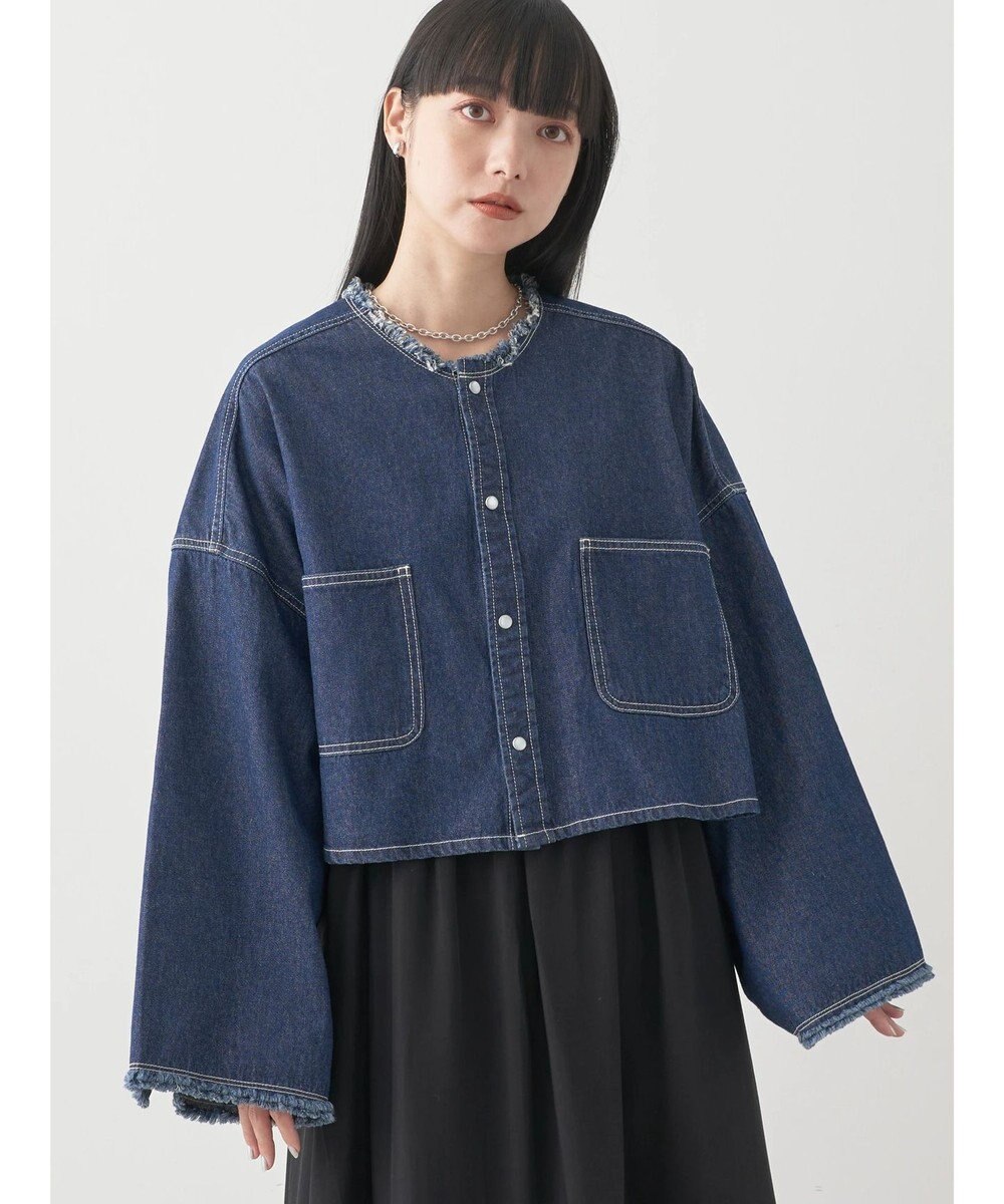 earth music&ecology スクエアデニムシャツ 