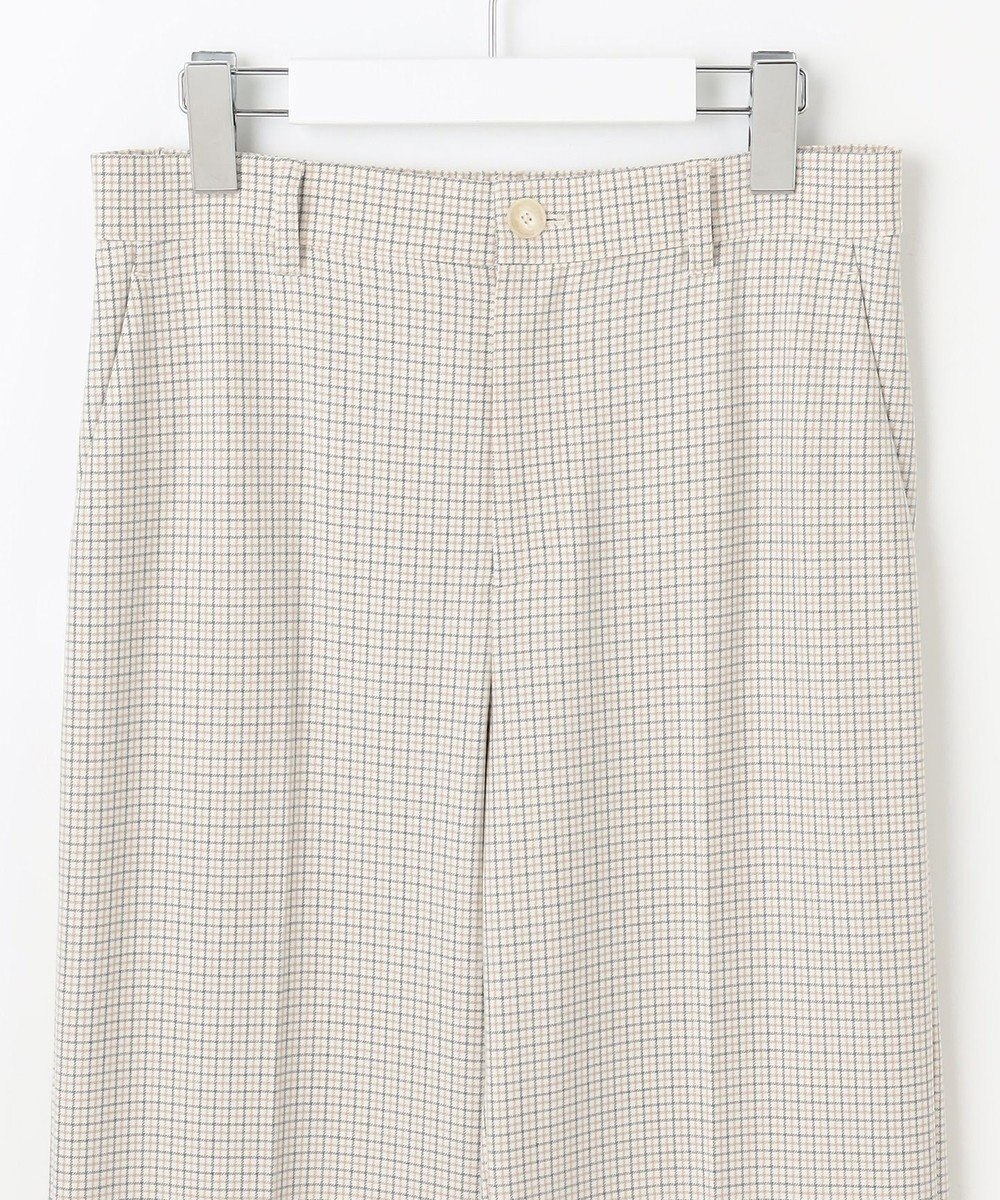 自由区 L TRギャバチェック柄ストレート パンツ 