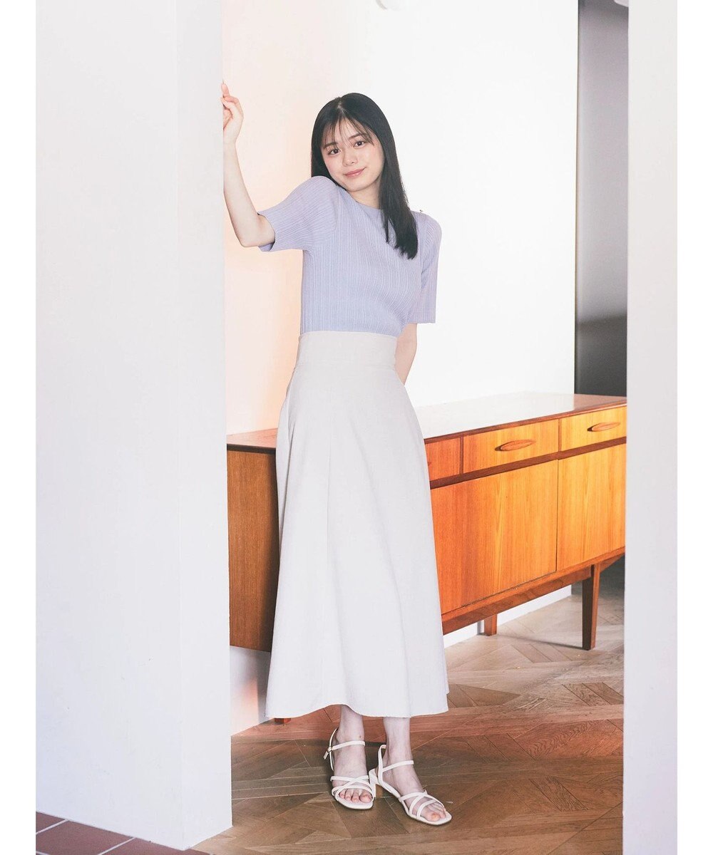 earth music&ecology ショルダーボタンリブニットプルオーバー 