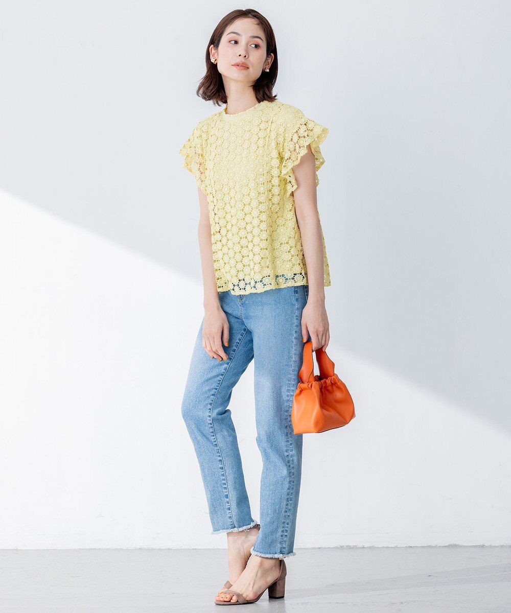 組曲 【洗える】フラワーレース ブラウス 