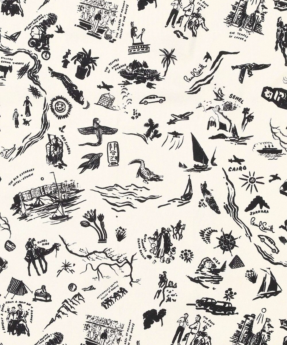Paul Smith Travel Stories シルクスカーフ 