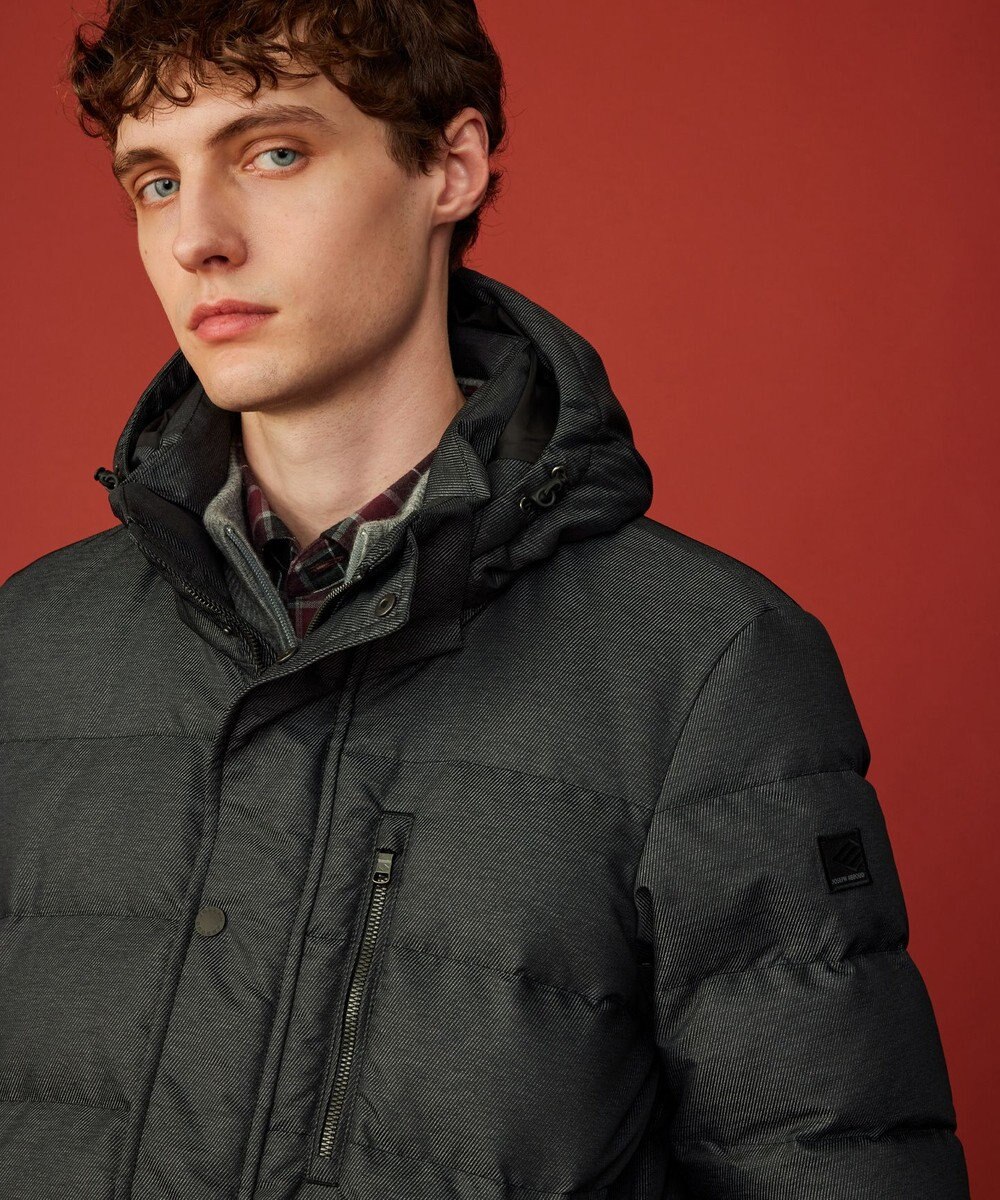 JOSEPH ABBOUD 【撥水/軽量/防風/フード取り外し可/ダウン】インターレースカルゼ  ダウン ブルゾン 