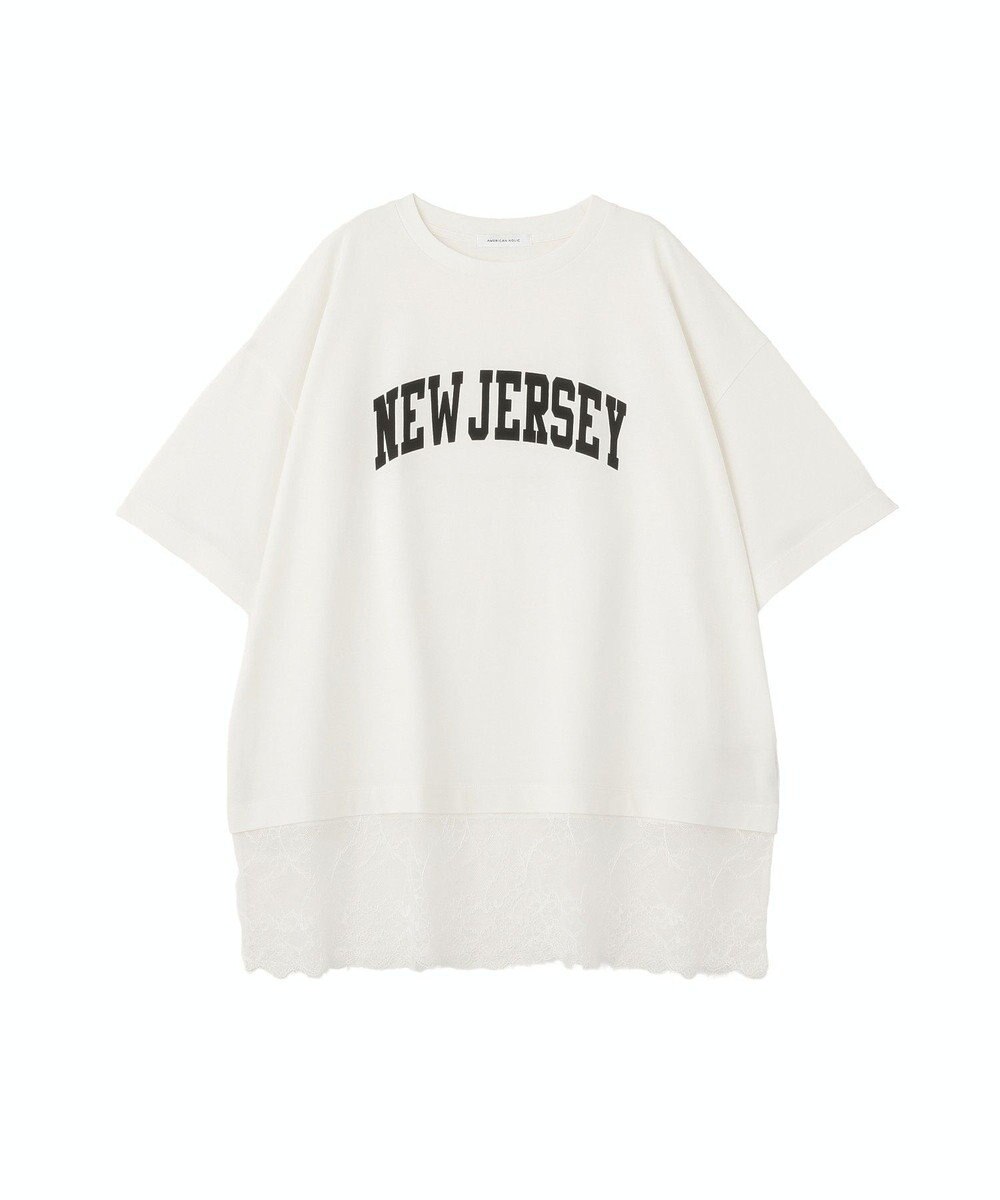 AMERICAN HOLIC カレッジロゴレースドッキングＴシャツ 