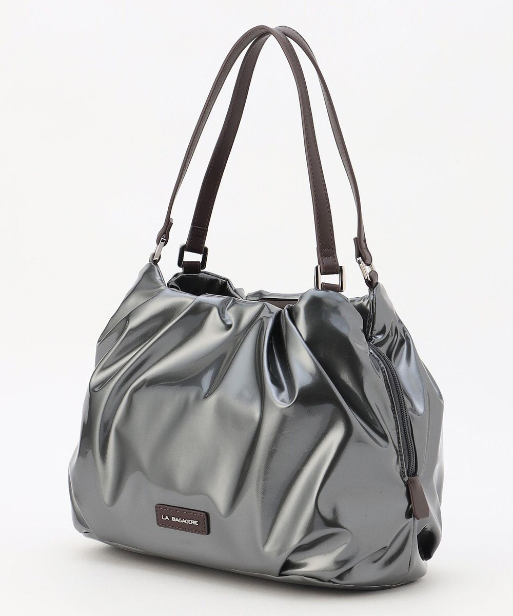 LA BAGAGERIE ソフトエナメル2WAYハンドバッグ Mサイズ 