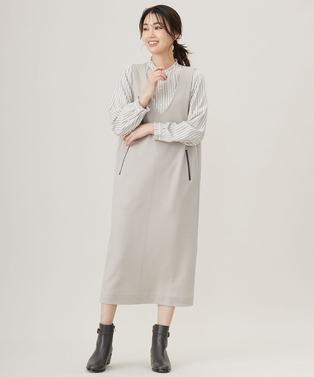 J.PRESS LADIES L 【洗える】ウールスムース ジャンパースカート 