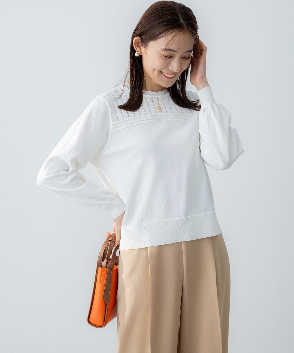 組曲 S 透かし柄 ニットプルオーバー 