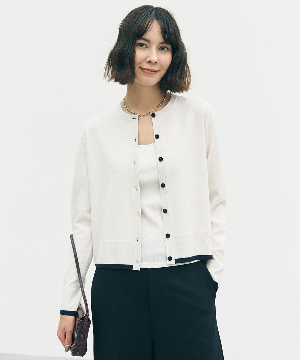 UNFILO マイビューティニット バイカラー カーディガン 